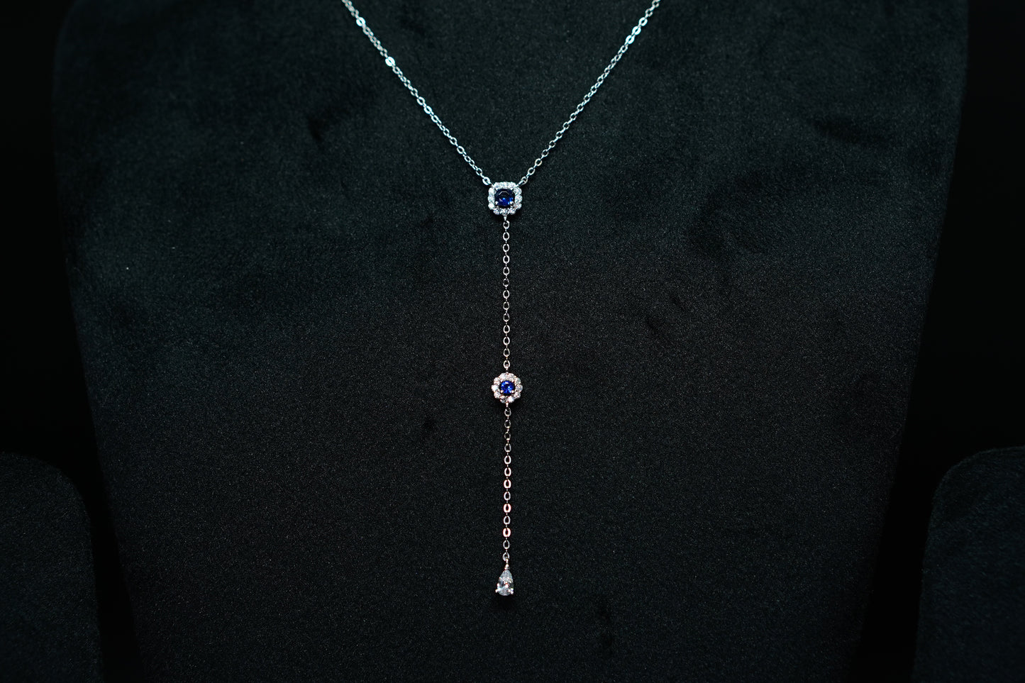 Midnight Bloom Silver 925 Necklace