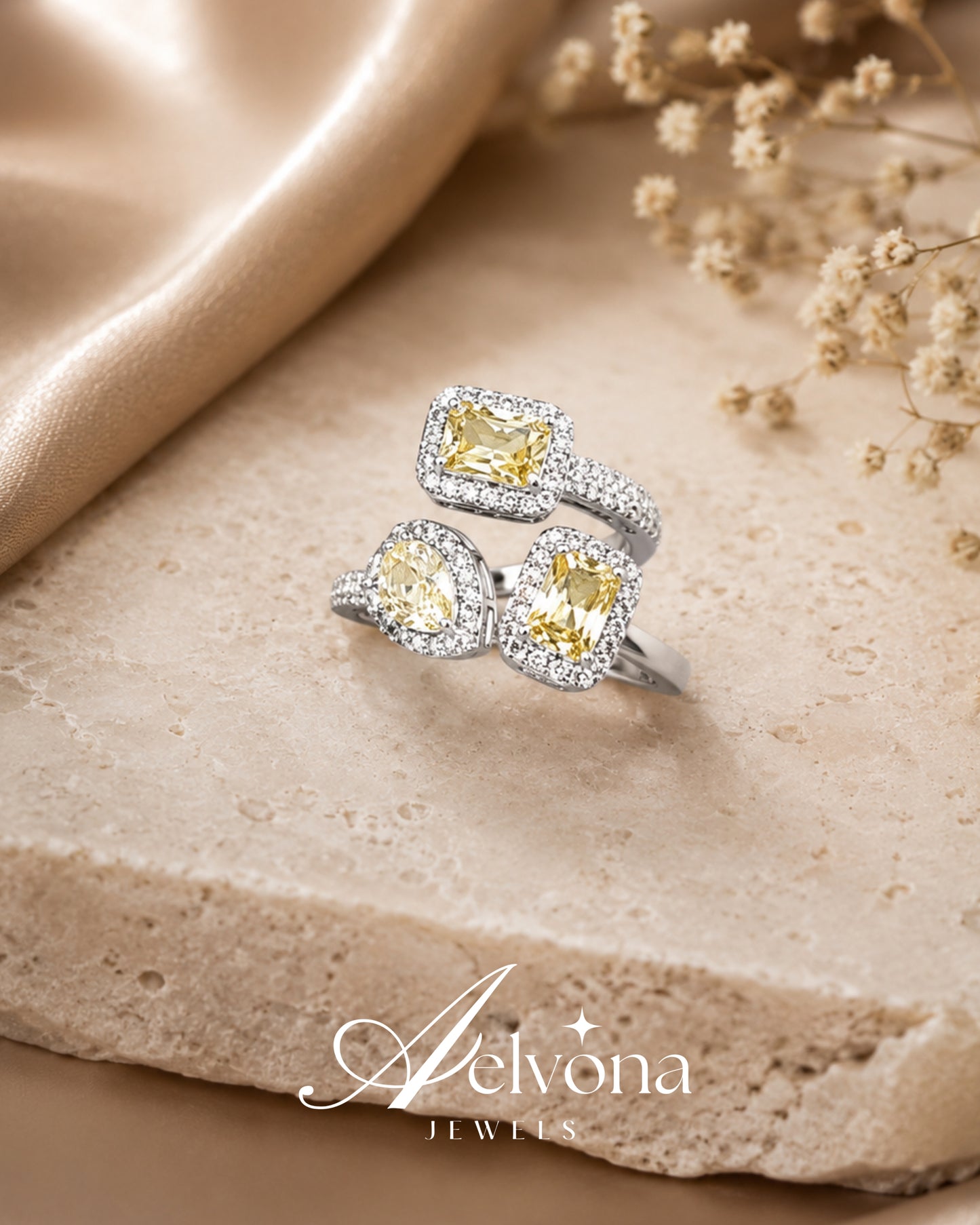 Elysian Trio Silver 925 Ring