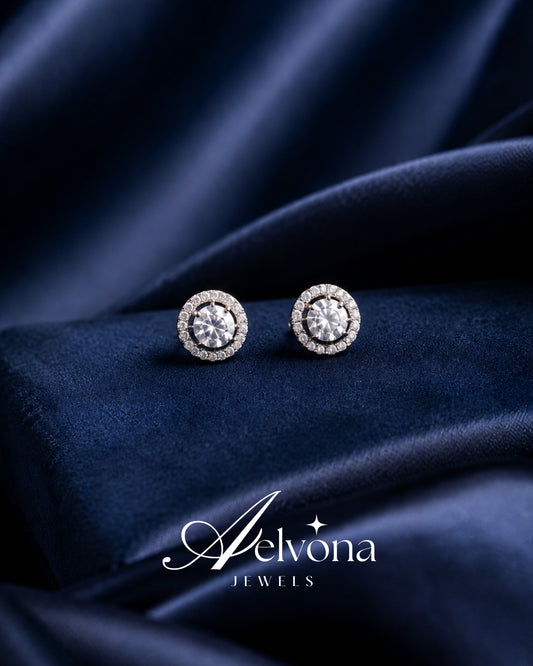 Serene Halo Silver 925 Studs