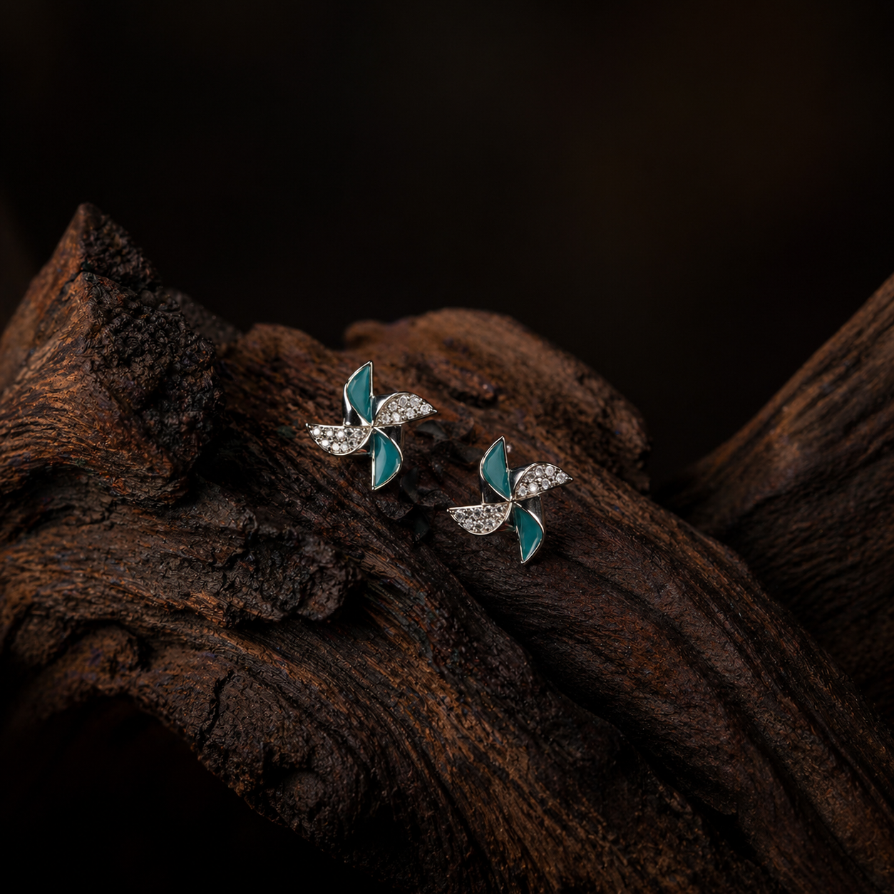 Azure Whirl Silver 925 Studs